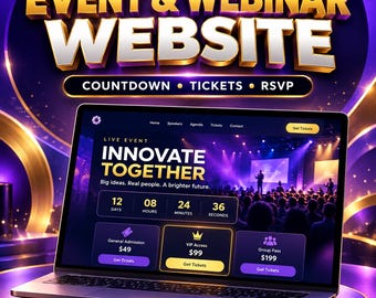 Event and Webinar Website Template with Countdown and Tickets