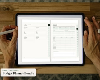 Undated Budget Planner Bundle with Printable PDF and Excel
