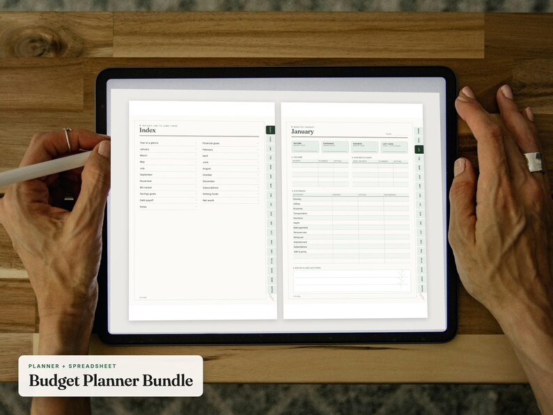 Undated Budget Planner Bundle with Printable PDF and Excel image 1
