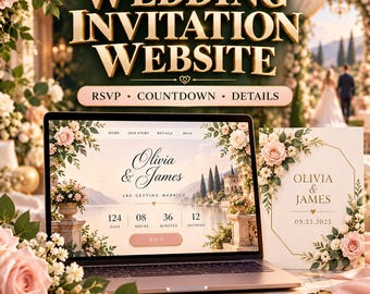 Wedding Invitation Website Template with RSVP and Countdown