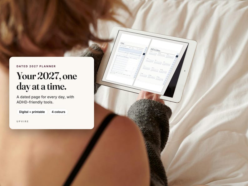 2027 ADHD Digital Planner for Goodnotes – Hyperlinked PDF 画像 2