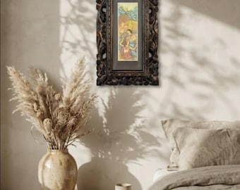 Vintage Balinese Watercolor by Made Sukawati, 2004, Framed Art