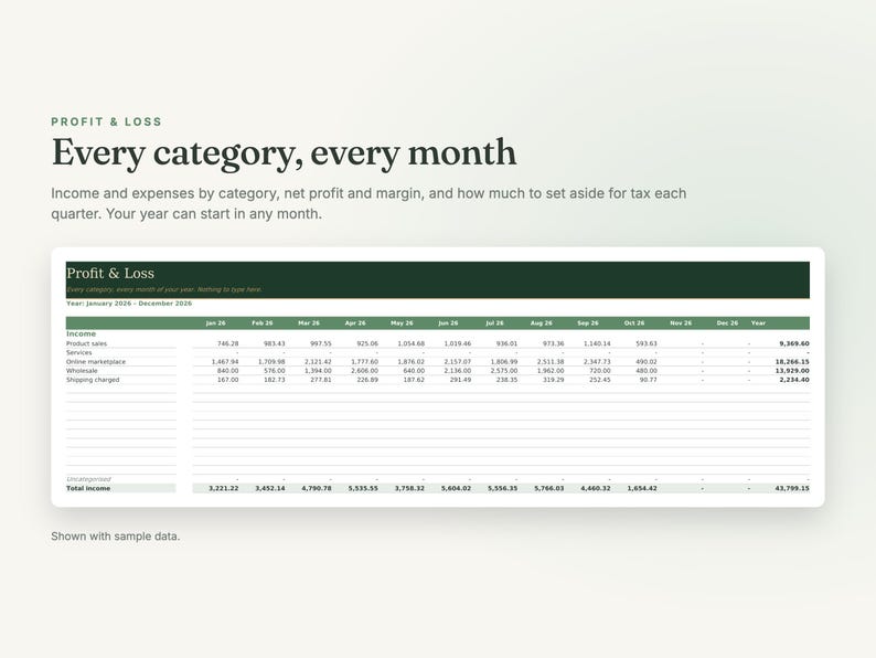 Small Business Bookkeeping Spreadsheet for Excel and Sheets image 7