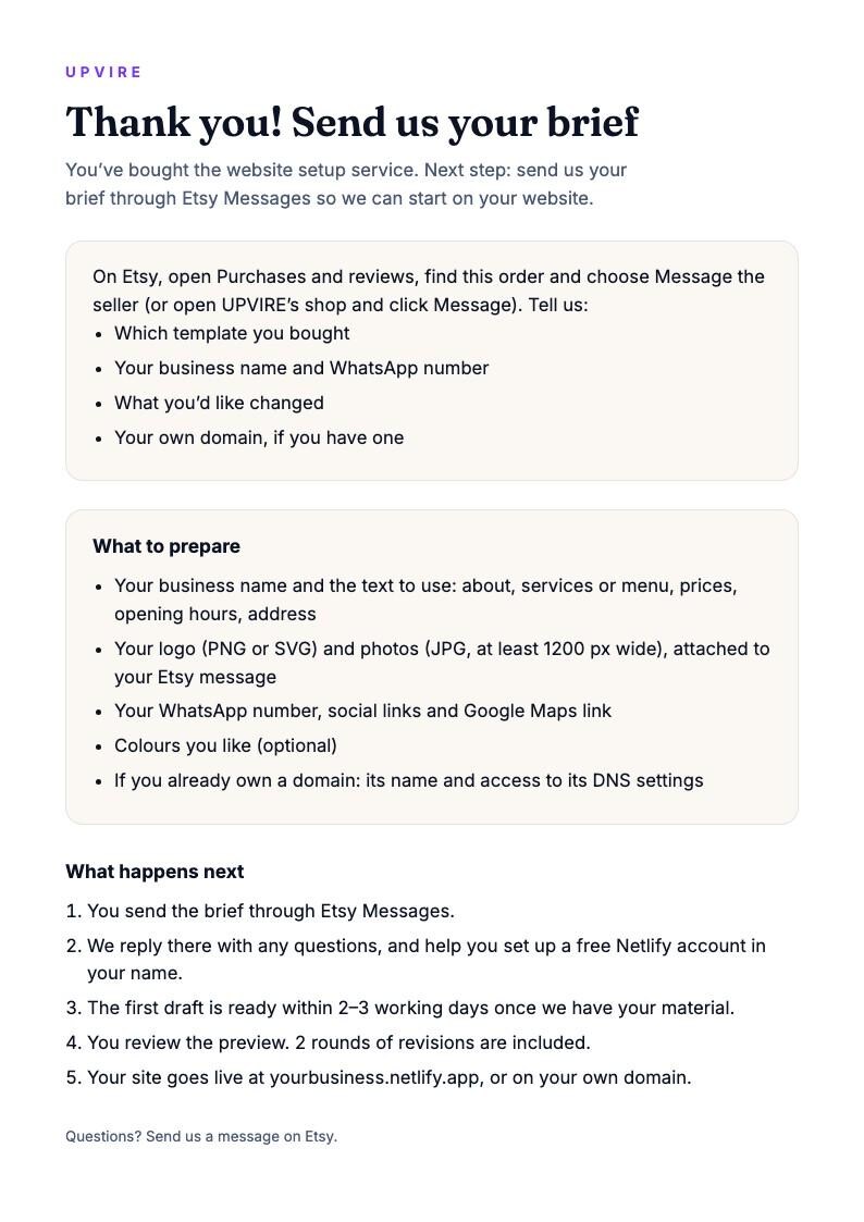 Custom Website Setup for an UPVIRE Template image 2