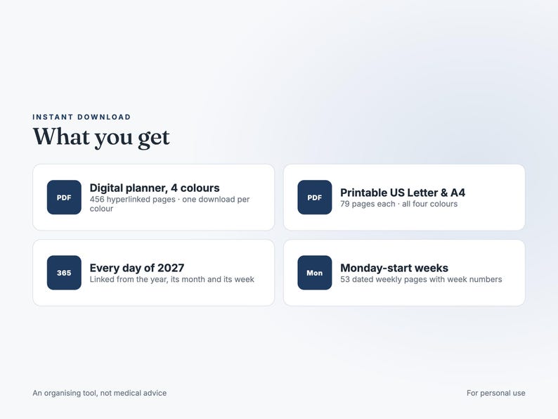 2027 ADHD Digital Planner for Goodnotes – Hyperlinked PDF 画像 8