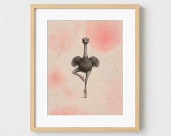 Ballerina Ostrich – Printable Art | Fantaisies animales du Jardin Secret