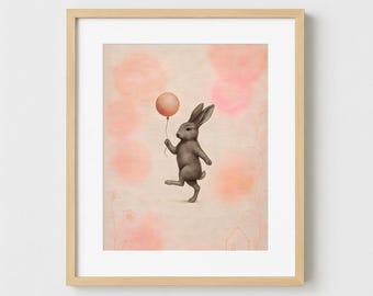 Strolling Rabbit – Printable Art | Fantaisies animales du Jardin Secret