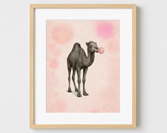 Bubble Gum Camel – Printable Art | Fantaisies animales du Jardin Secret