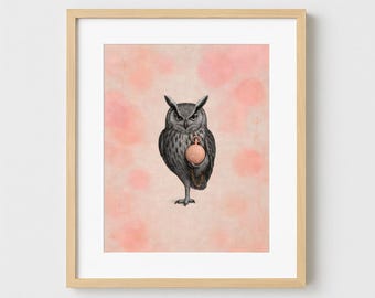Owl with Pocket Watch – Printable Art | Fantaisies animales du Jardin Secret