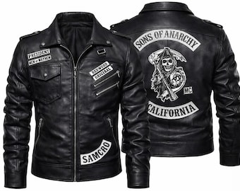Men’s Handmade Black Sheepskin Leather Biker Jacket – Motorcycle Style