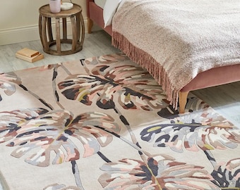 Hand-Tufted Wool Rug, Abstract Tree Design, Modern Bedroom Area Rug