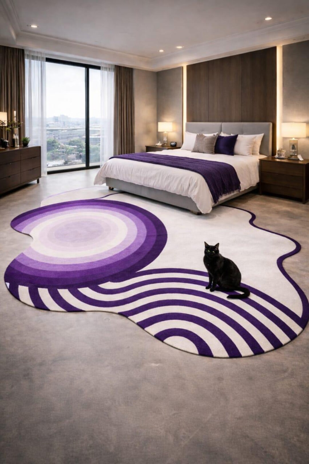 Hand Tufted Abstract Shape Rug — Black & White Modern Designer Carpet ...