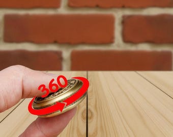 Cubo de dados de latón Feng Shui • Moneda china, talismán de la suerte