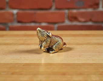 Mini figura de rata del zodiaco de cobre, estatua de ratón de latón macizo, escultura de animal pequeño para escritorio y decoración del hogar, regalo coleccionable