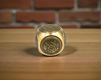 Dados de latón Feng Shui: Cubo de moneda chino / Talismán de la suerte y la prosperidad / Decoración de latón antiguo