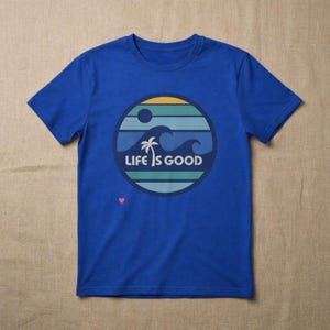 Life Is Good T Shirt, Positive Quote Tropical Graphic Tee, Palm Tree Ocean Circle Design Shirt, Feel Good Summer Top, Unisex Tshirt image 13