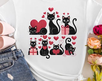 Cat Valentine Shirt, Funny Cat Lover Valentine’s Day Gift for Couples, Valentine Cat Sweatshirt, Valentines Day Gift