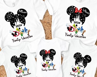 Camiseta personalizada de vacaciones familiares en Disney 2026, camiseta de viaje familiar a Disneyland, camiseta familiar a juego de Disneyland