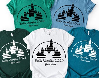 Camiseta personalizada de vacaciones familiares de Disney, camiseta de viaje familiar a Disneyland 2026, camiseta a juego de Disneyland familiar