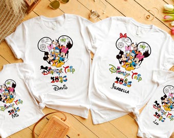 Camiseta personalizada de viaje familiar a Disney 2026, camiseta de vacaciones familiares en Disneyland, camiseta familiar a juego de Disneyland