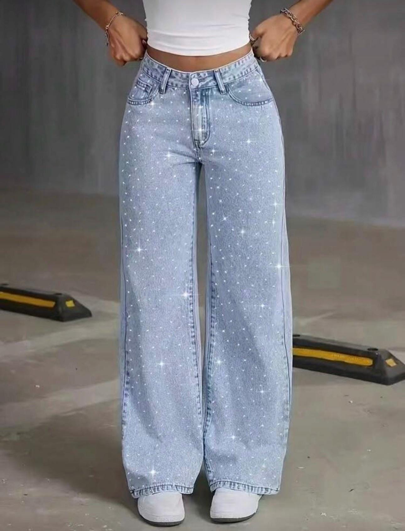 Jean Bleu !iT Hottie Taille 7 (Équivalent 27) Avec Strass - Coupe Bootcut - Occasion Très Bon État