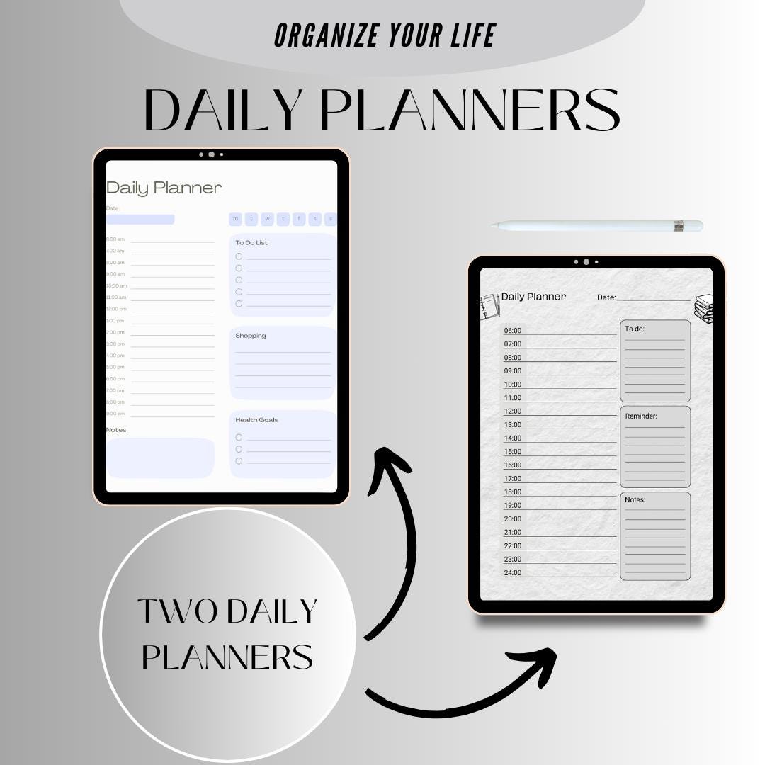 Basic Two Daily Planner - Etsy