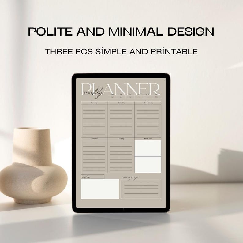 Simple 3 Pcs Design 3 PCS WEEKLY PLANNER - Etsy