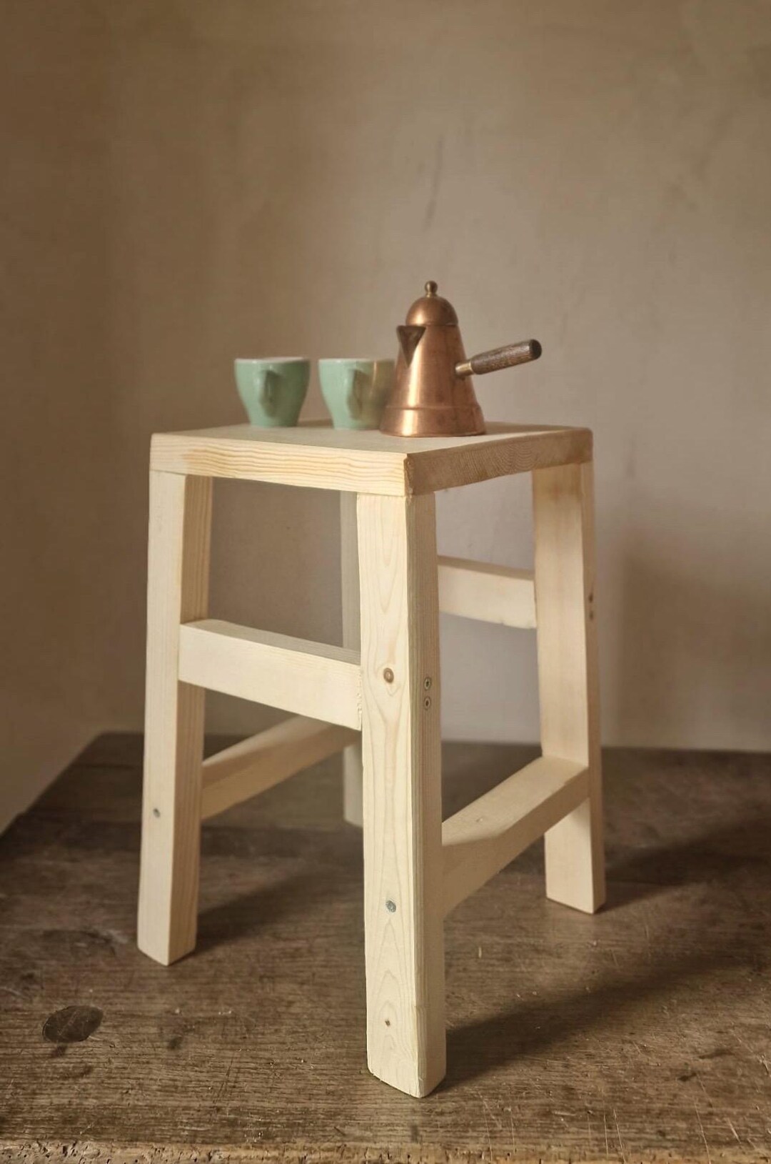 Handcrafted Wooden Low Table Stool. - Etsy