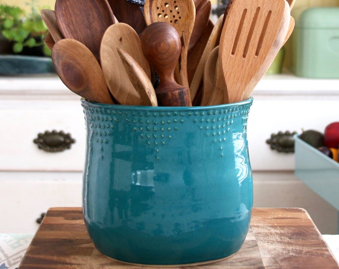 Extra Large Kitchen Utensil Holder 16 Colors Green Blue Etsy