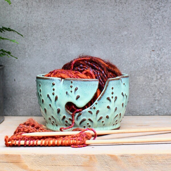 Pottery Yarn Bowl - Aqua Mist - Handmade One of a Kind - Gift for Mom - READY TO SHIP