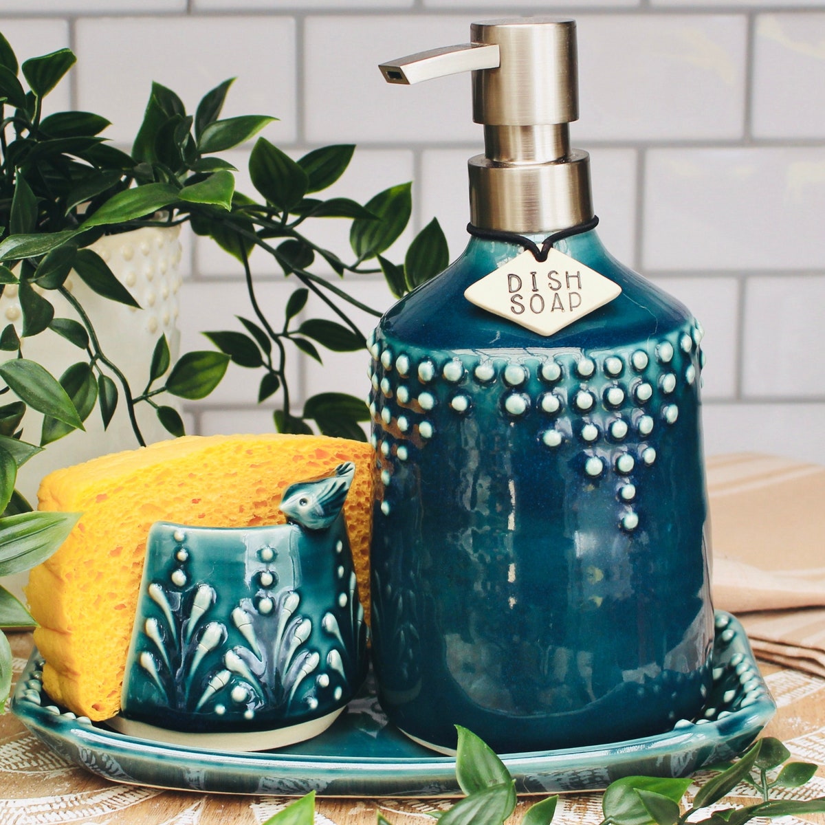 Kitchen Soap Dispenser - Optional Sponge Holder and Tray Set - Etsy