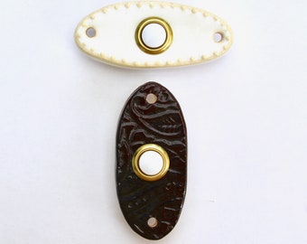 Small Oval Doorbell Tile Plate Cover with Standard Button - Paisley Design - Custom Color Choice - Modern Home Decor - MADE TO ORDER