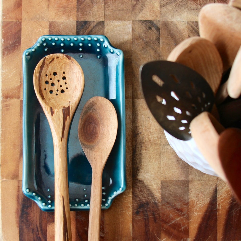 Large Spoon Rest Ceramic Soap Dish Jewelry Tray Rustic Etsy