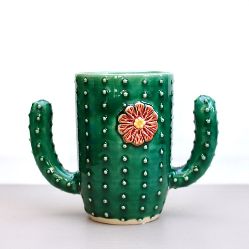 Cactus Mug - Succulent Cup - Coffee Tea Cup - As Seen on Etsy Commercial & Guess That Gift - Handmade Ceramic Pottery - READY TO SHIP 