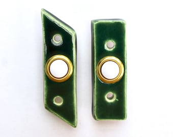 Mid Century Modern Doorbell Plate Cover with Standard Button - Parallelogram or Rectangle - 1 Inch Wide - Made to Order