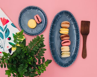 Small Oval Platter - Ceramic Serving Tray - Serving Dish - Farmhouse Kitchen Decor - Modern Dinnerware - MADE TO ORDER