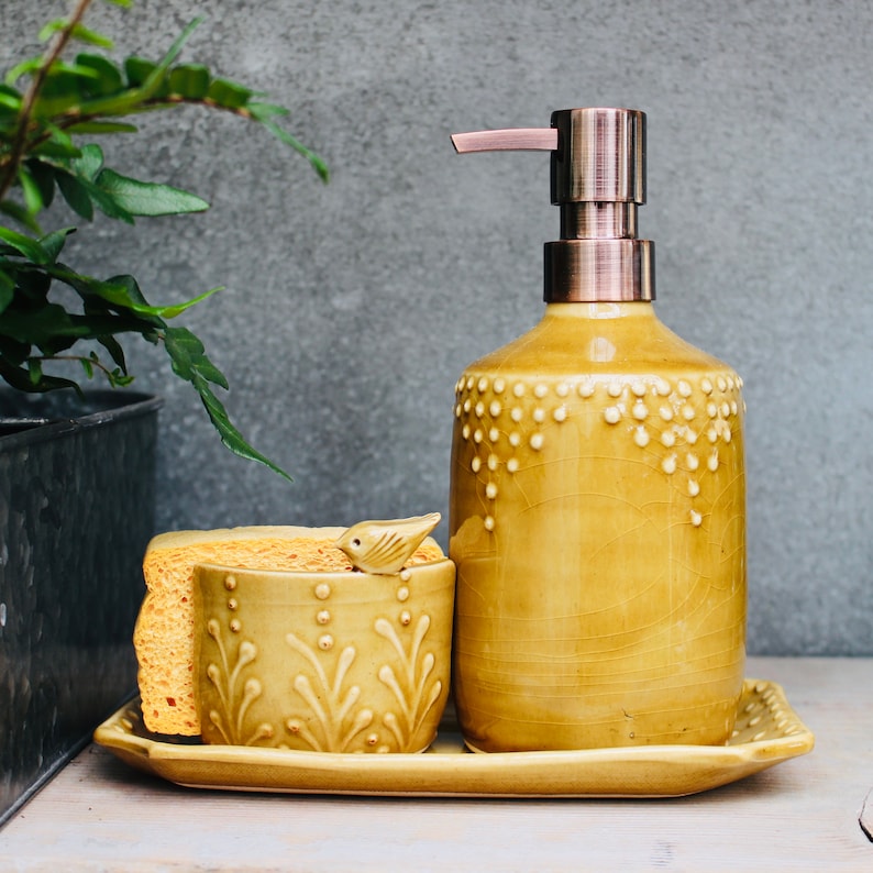 soap dispenser tray set
