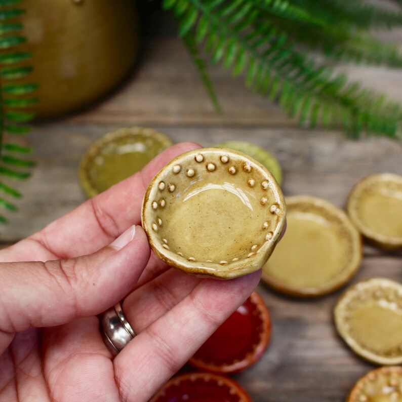 Handmade Ceramic Dot Ring Dish - Small Jewelry Tray, Teabag Holder - READY TO SHIP image 16