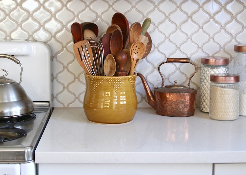 Extra Large Kitchen Utensil Holder 16 Colors Green Blue Etsy