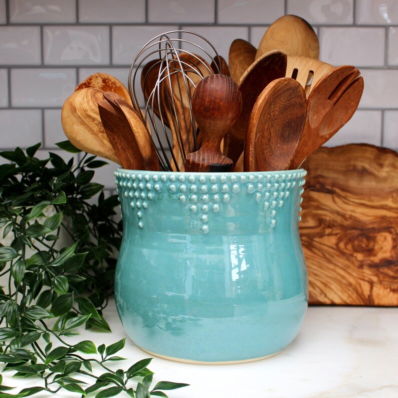 Extra Large Utensil Crock Rustic Farmhouse Kitchen Canister - Etsy