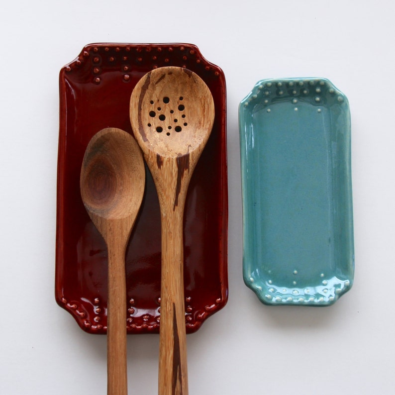 Large Spoon Rest Ceramic Soap Dish Jewelry Tray Rustic Etsy