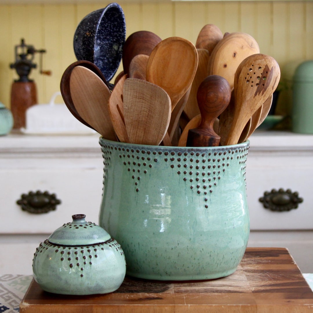 Handcrafted Pottery Kitchen Utensil Holder for Everyday Use