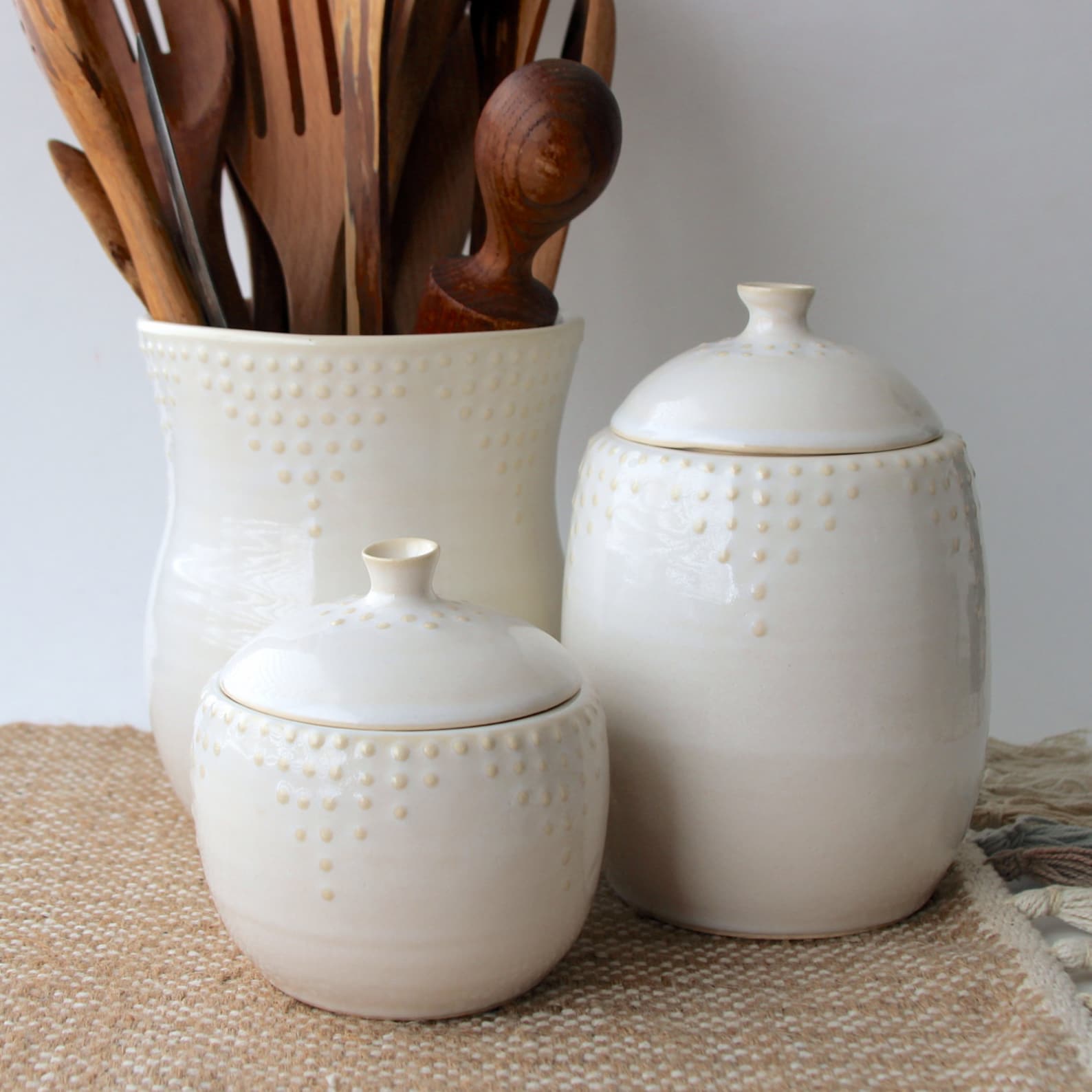 Ceramic Lidded Jar 10 Oz. Canister 16 Color Choices Etsy