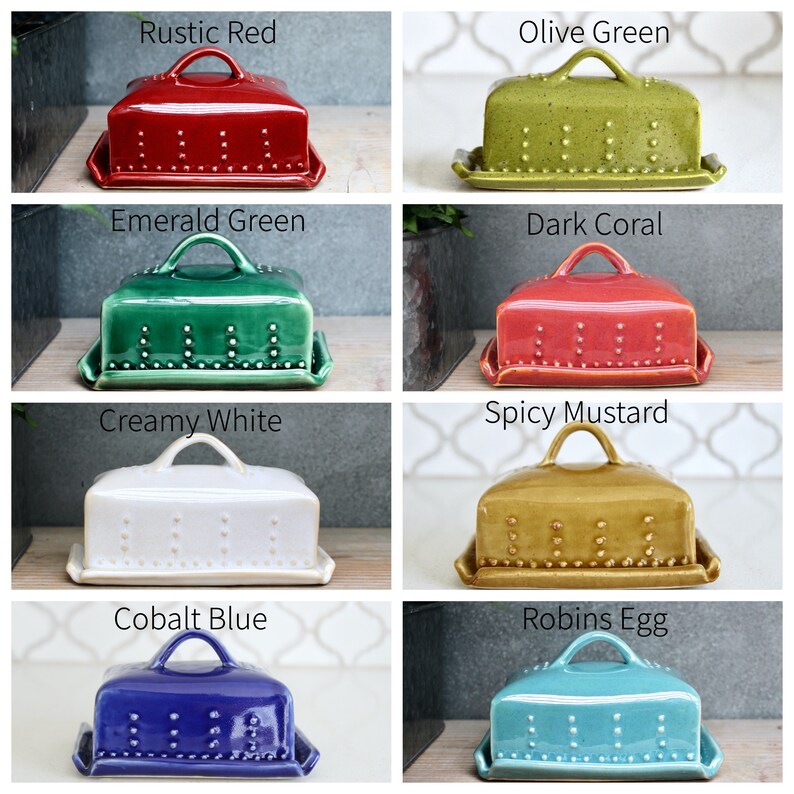 European Butter Dish With Lid and Handle 16 Custom Color Etsy
