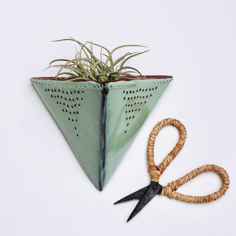 Triangle Wall Planter Air Plant Holder Geometric Pot with Etsy