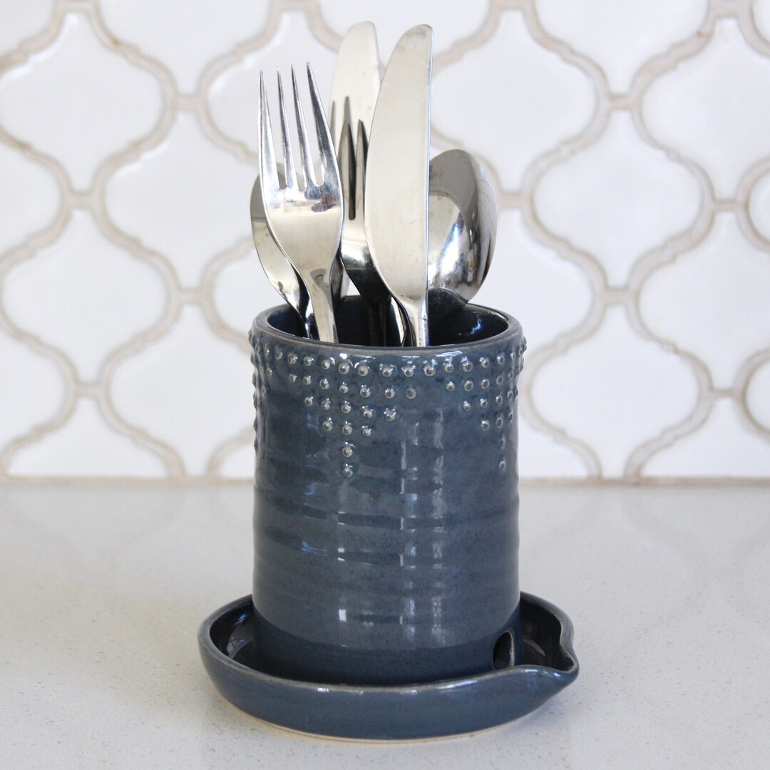Kitchen Utensil Drainer Cutlery Draining Caddy Toothbrush Etsy