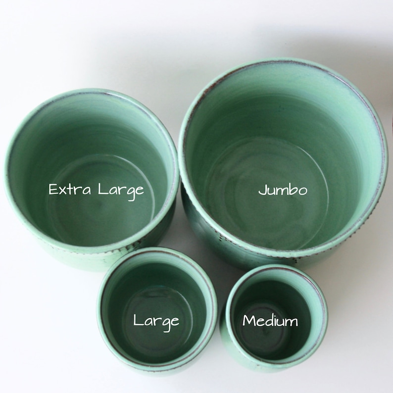 Jumbo Utensil Holder Aqua Mist Crock Flower Pot Etsy