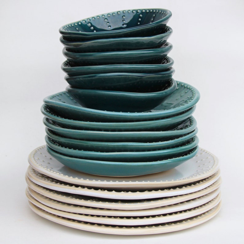 Handmade Dinnerware Ocean Blue Ombré Dinner Salad Plate Etsy