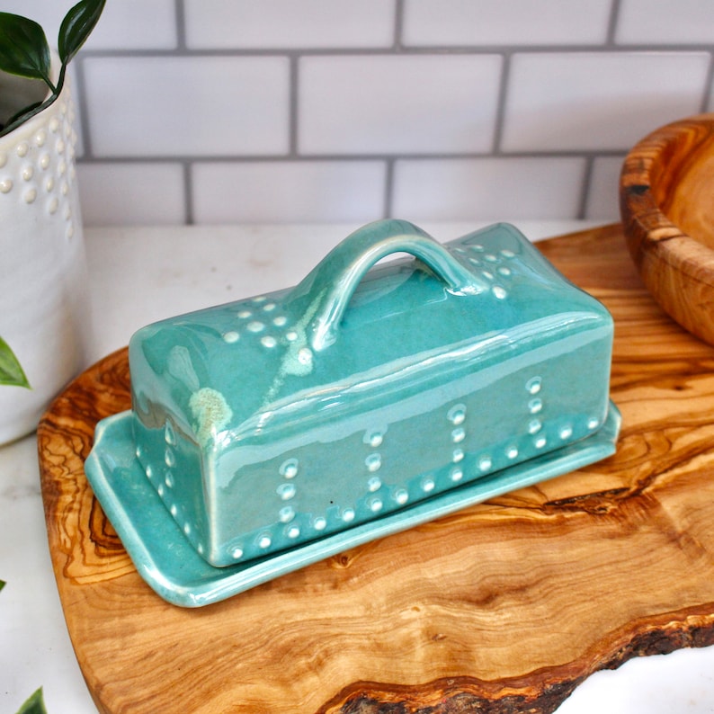 Butter Dish With Lid Covered With Handle Handmade Pottery Etsy