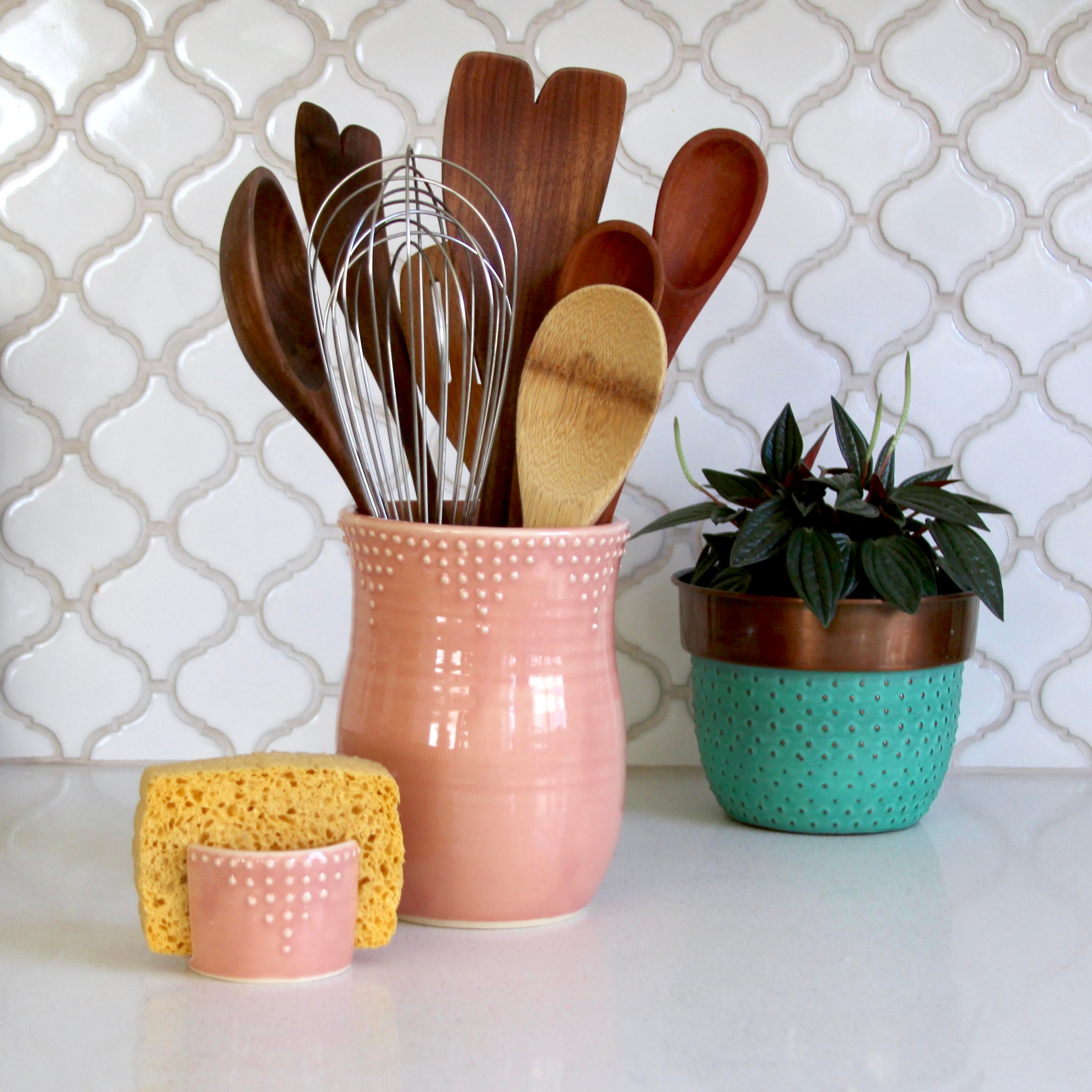 Kitchen Utensil Crock Handmade Utensil Holder Medium Size Etsy Australia